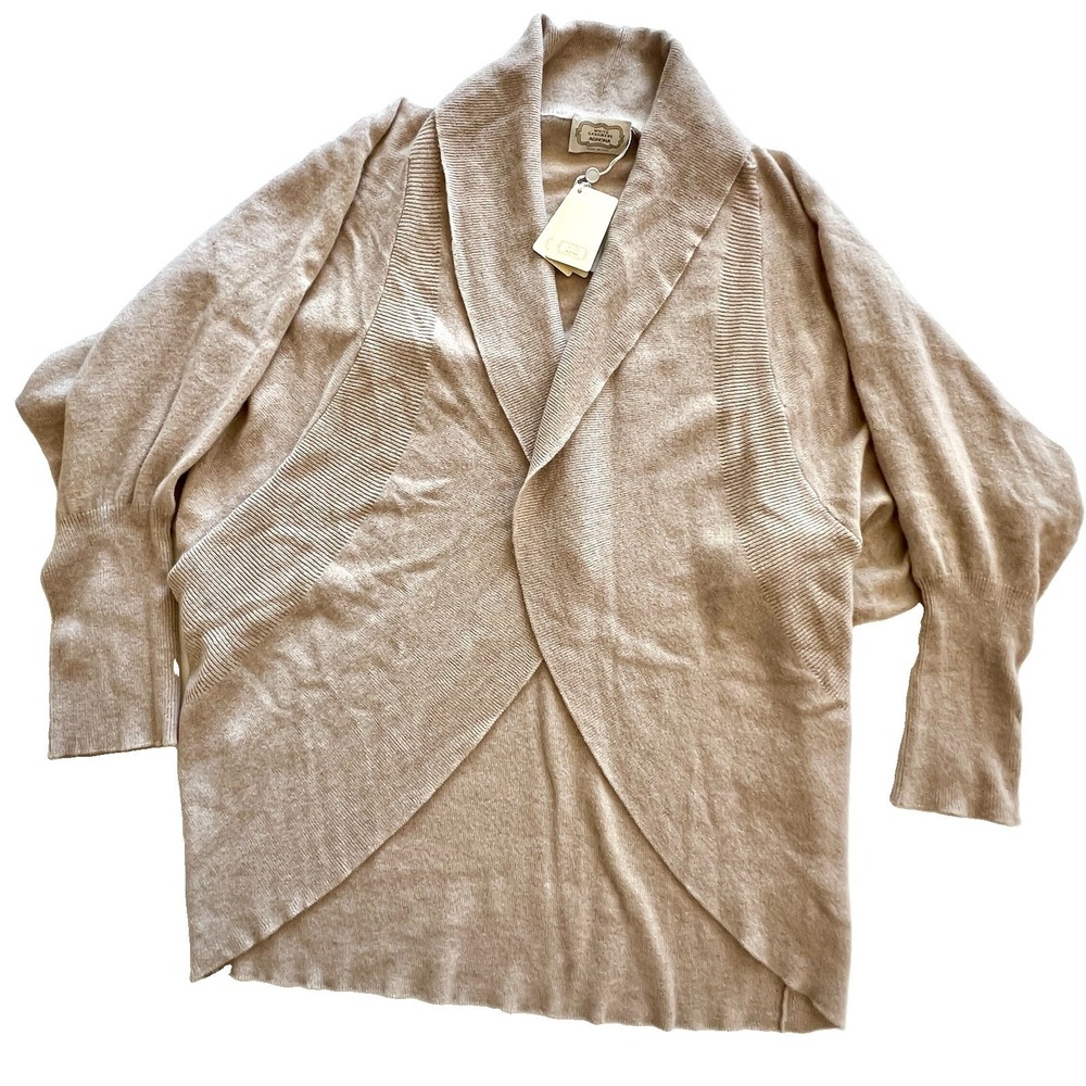 Agnona White Cashmere Shawl Collar Cardigan size 8 48 Beige